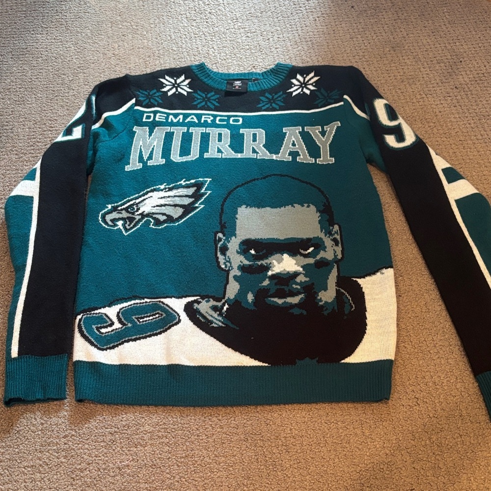 Teal and Black Crewneck Sweater holiday ugly sweater